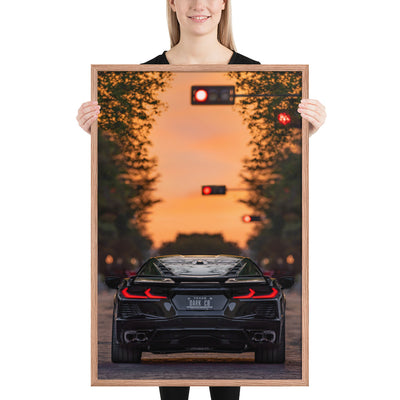C8 Corvette Dusk Framed Matte