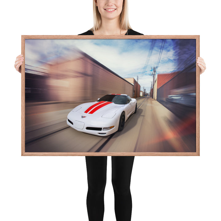 C5 Corvette Action Framed Matte