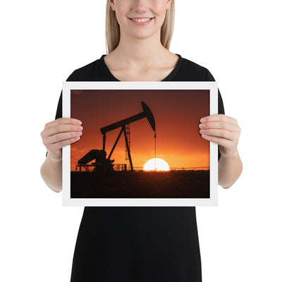 West Texas Pump Jack Framed Matte