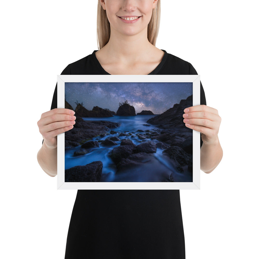 Secret Beach Night Framed Matte