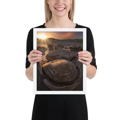 Bisti Cracked Eggs Sunset Framed Matte