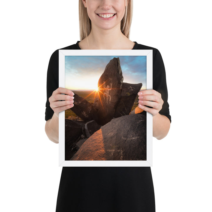 Petroglyphs Sunset Framed Matte