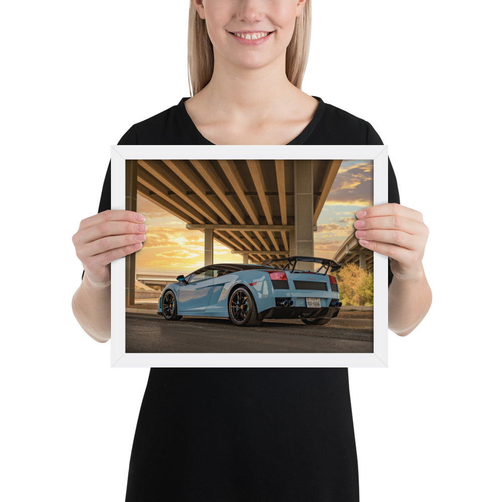 Lamborghini Gallardo Sunset Framed Matte