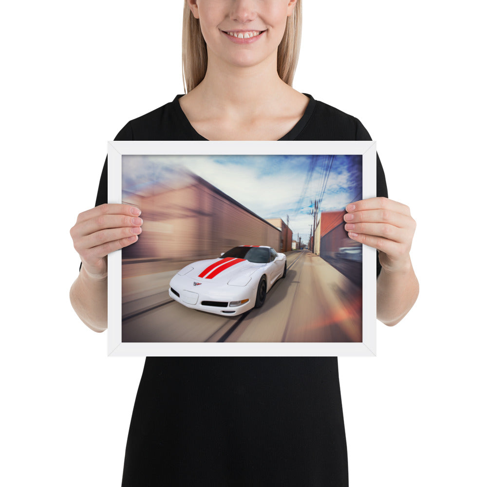 C5 Corvette Action Framed Matte