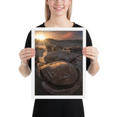 Bisti Cracked Eggs Sunset Framed Matte