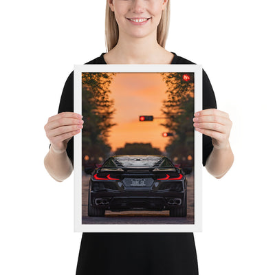 C8 Corvette Dusk Framed Matte