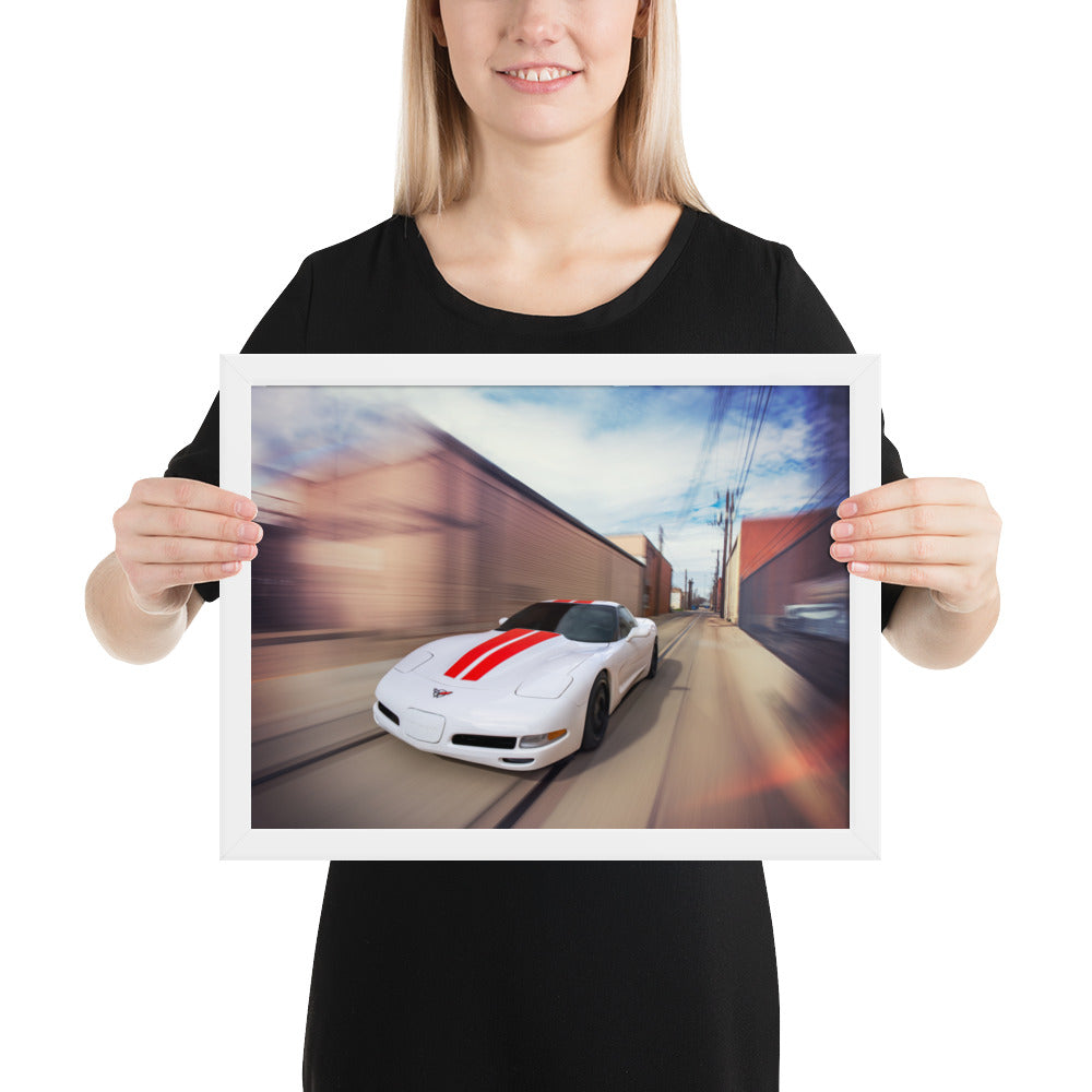 C5 Corvette Action Framed Matte
