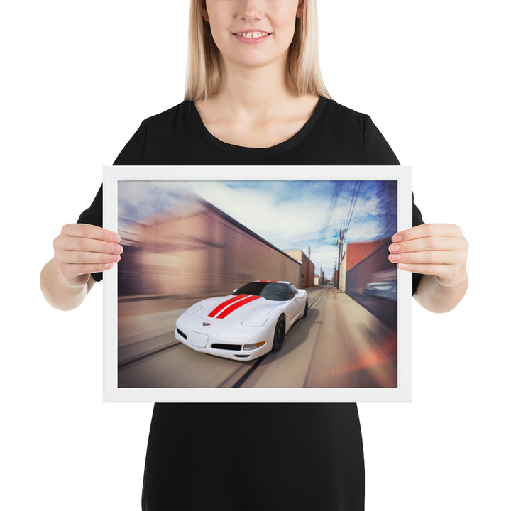 C5 Corvette Action Framed Matte
