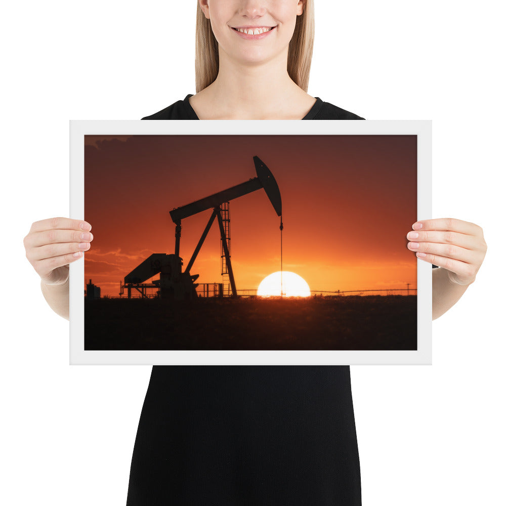 West Texas Pump Jack Framed Matte
