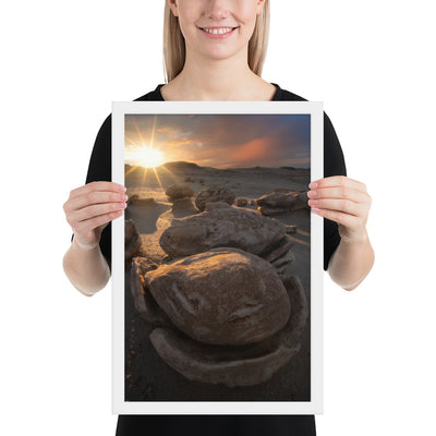 Bisti Cracked Eggs Sunset Framed Matte
