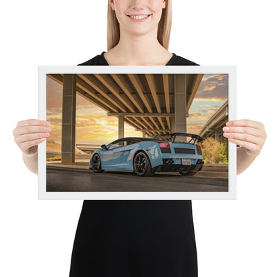 Lamborghini Gallardo Sunset Framed Matte