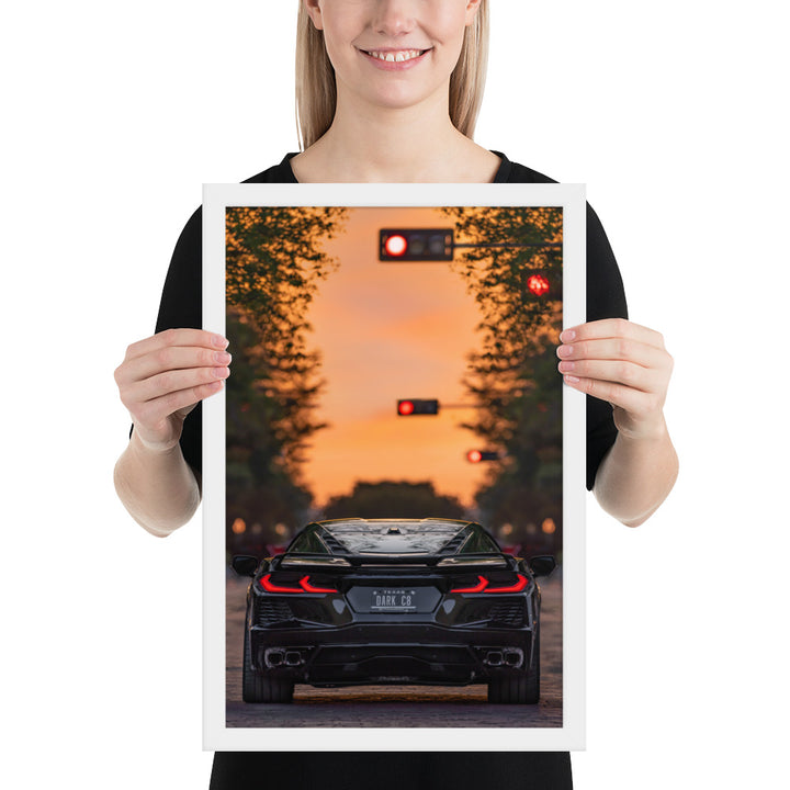 C8 Corvette Dusk Framed Matte