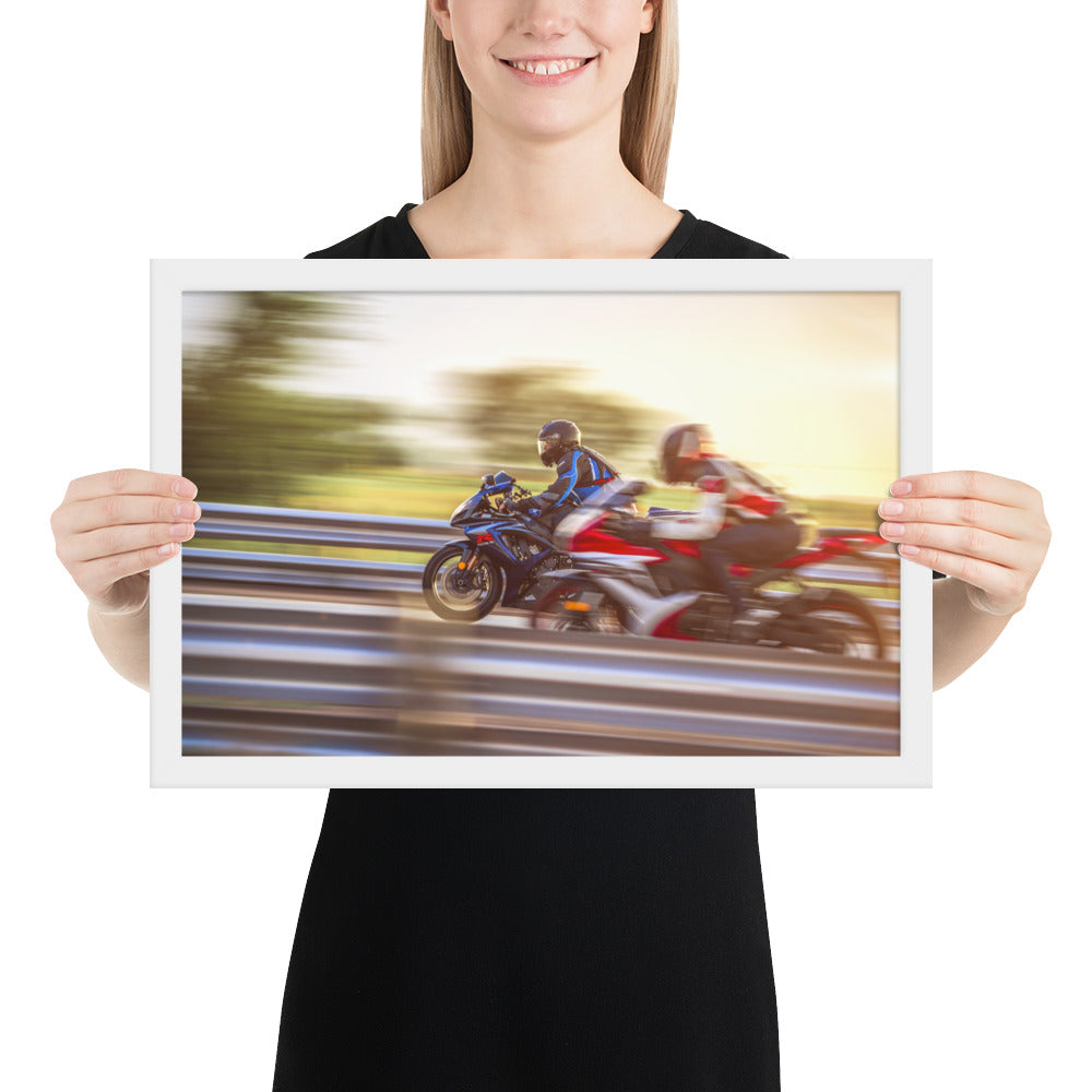 GSXR Drag Race Framed Matte