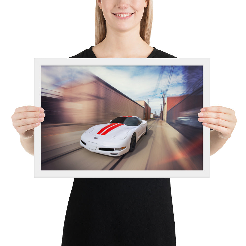 C5 Corvette Action Framed Matte