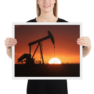 West Texas Pump Jack Framed Matte