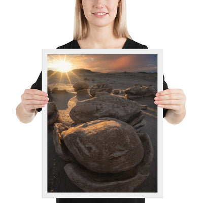 Bisti Cracked Eggs Sunset Framed Matte