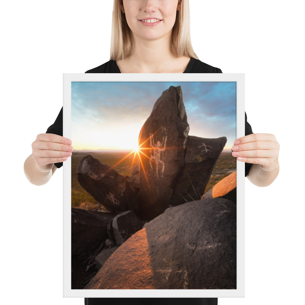 Petroglyphs Sunset Framed Matte