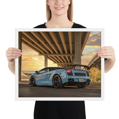 Lamborghini Gallardo Sunset Framed Matte
