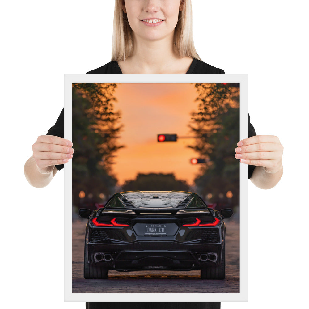C8 Corvette Dusk Framed Matte