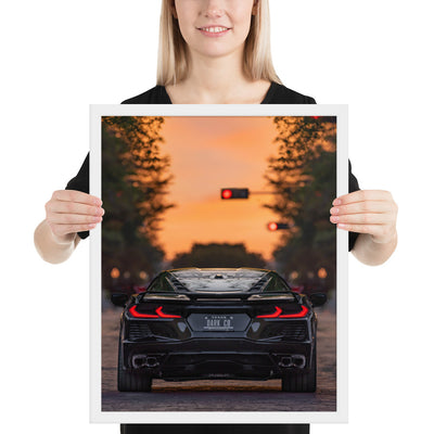 C8 Corvette Dusk Framed Matte
