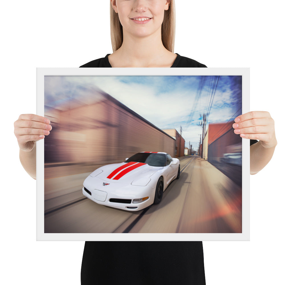 C5 Corvette Action Framed Matte