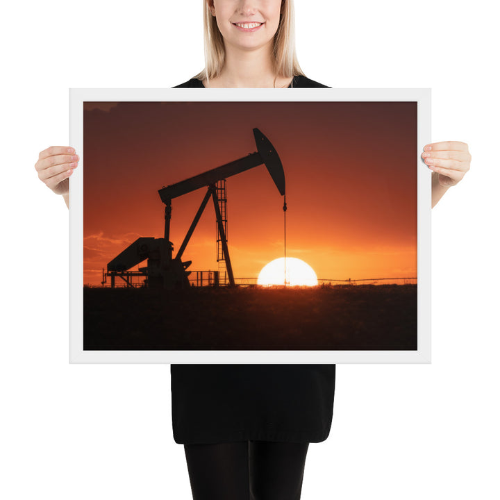 West Texas Pump Jack Framed Matte