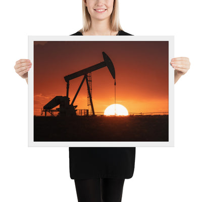 West Texas Pump Jack Framed Matte