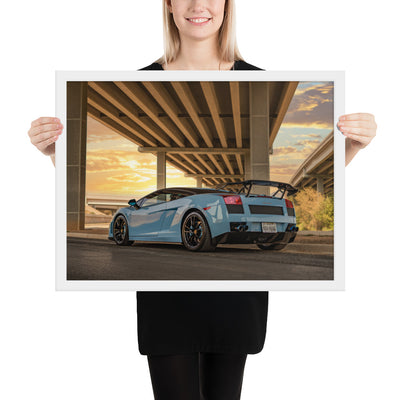 Lamborghini Gallardo Sunset Framed Matte