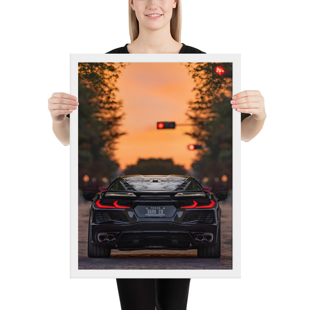 C8 Corvette Dusk Framed Matte