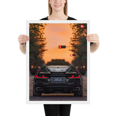 C8 Corvette Dusk Framed Matte