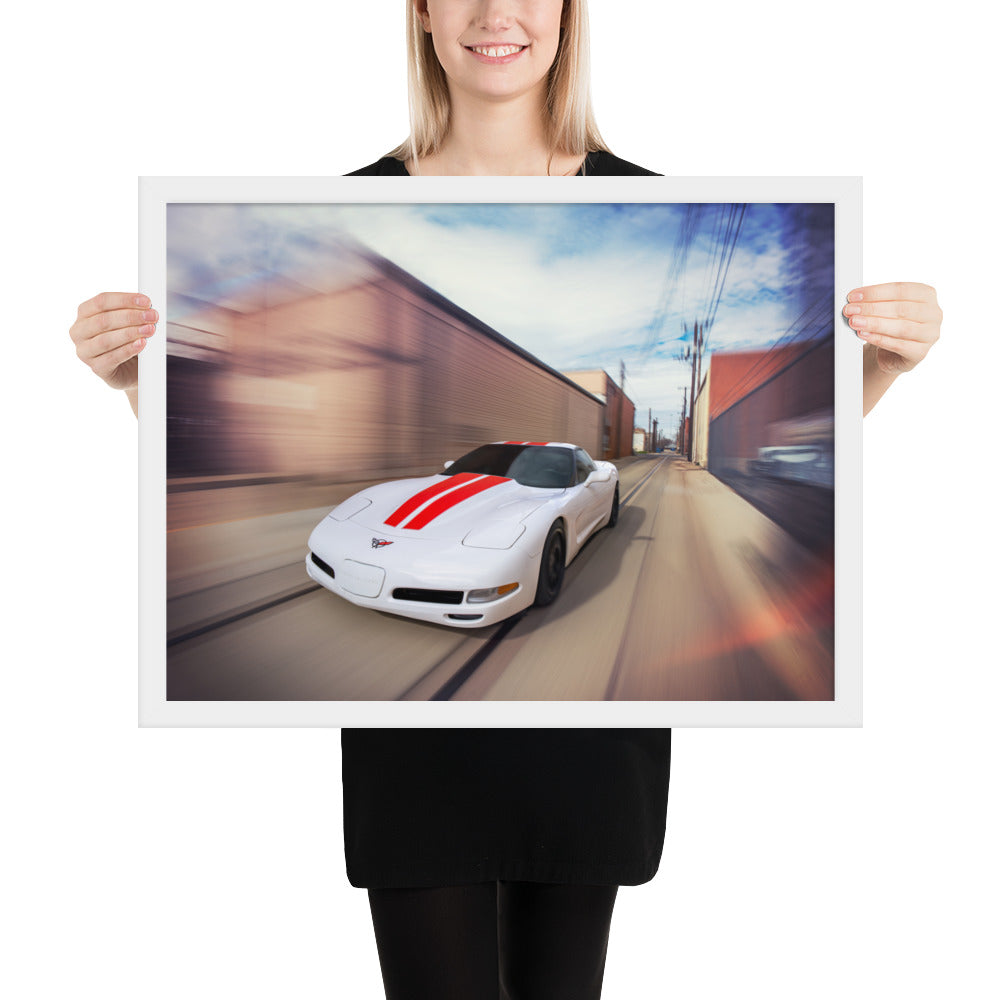 C5 Corvette Action Framed Matte
