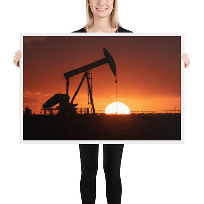 West Texas Pump Jack Framed Matte