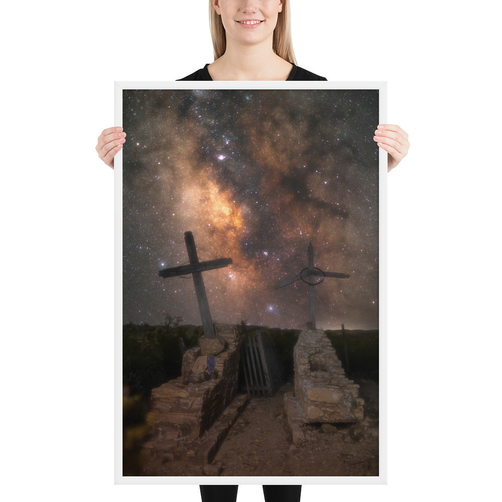 Terlingua Cemetery Milky Way Framed Matte