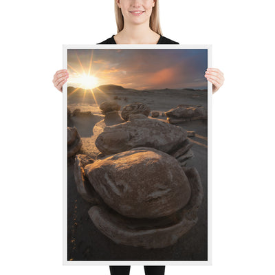 Bisti Cracked Eggs Sunset Framed Matte