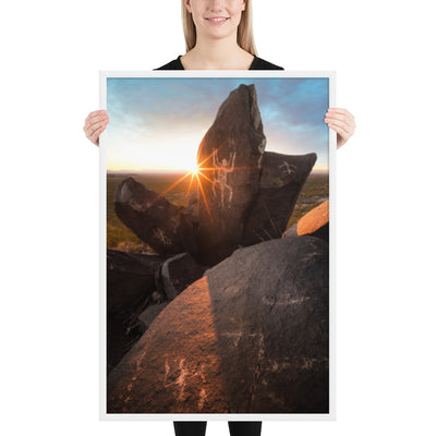 Petroglyphs Sunset Framed Matte