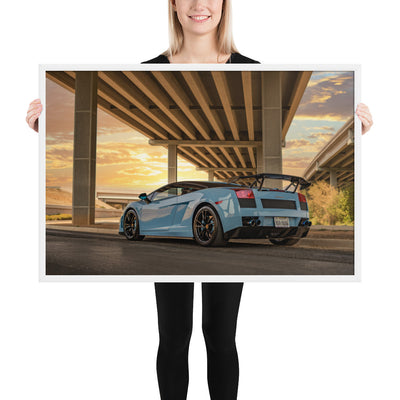 Lamborghini Gallardo Sunset Framed Matte
