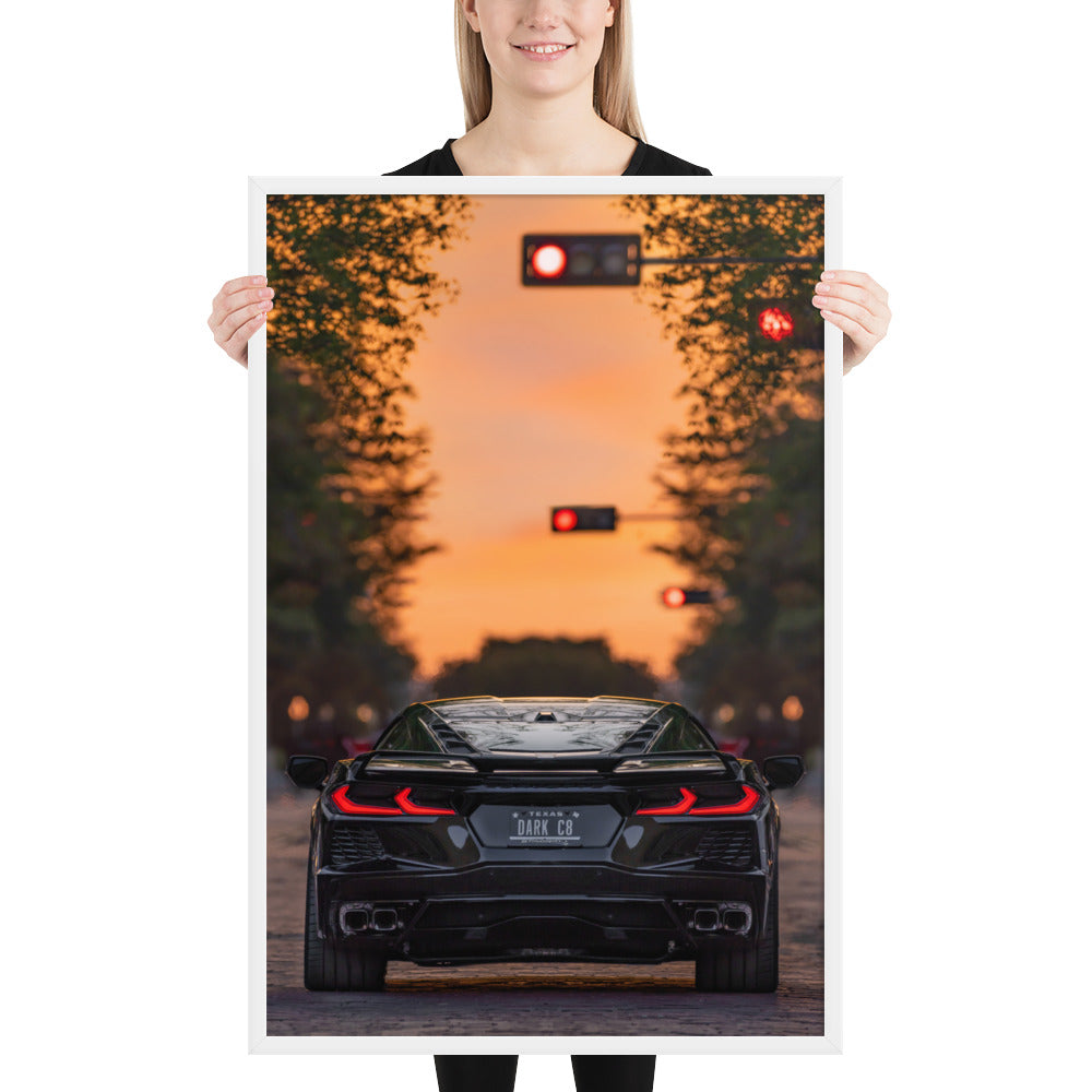 C8 Corvette Dusk Framed Matte