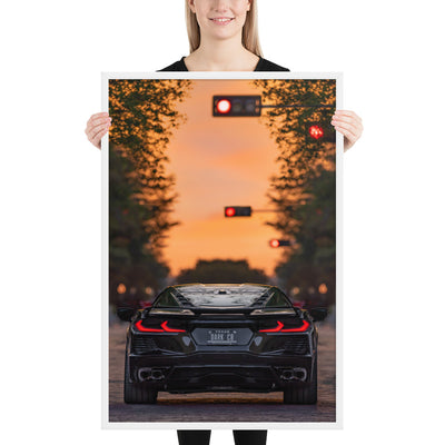 C8 Corvette Dusk Framed Matte