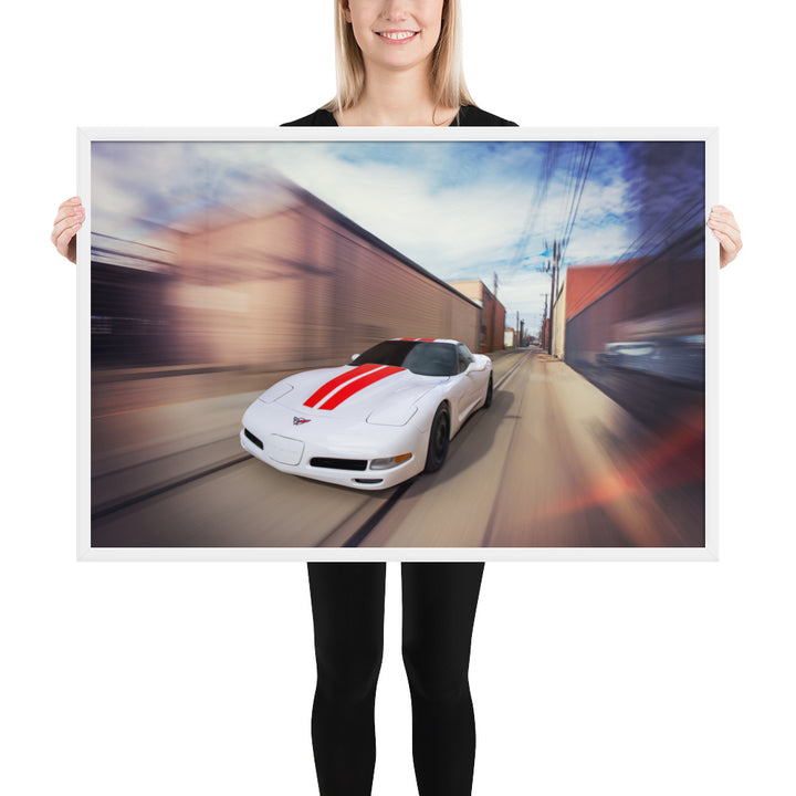 C5 Corvette Action Framed Matte