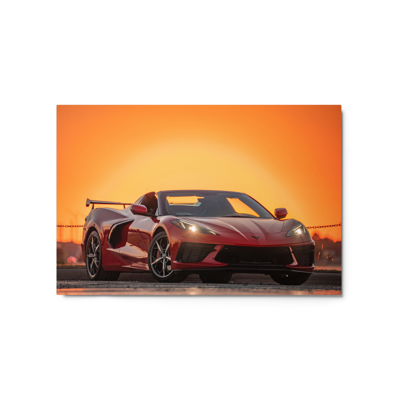 C8 Corvette Sunset Metal