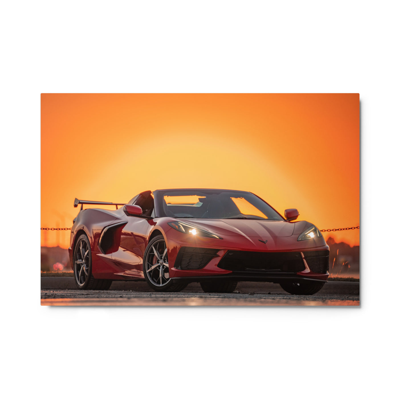 C8 Corvette Sunset Metal