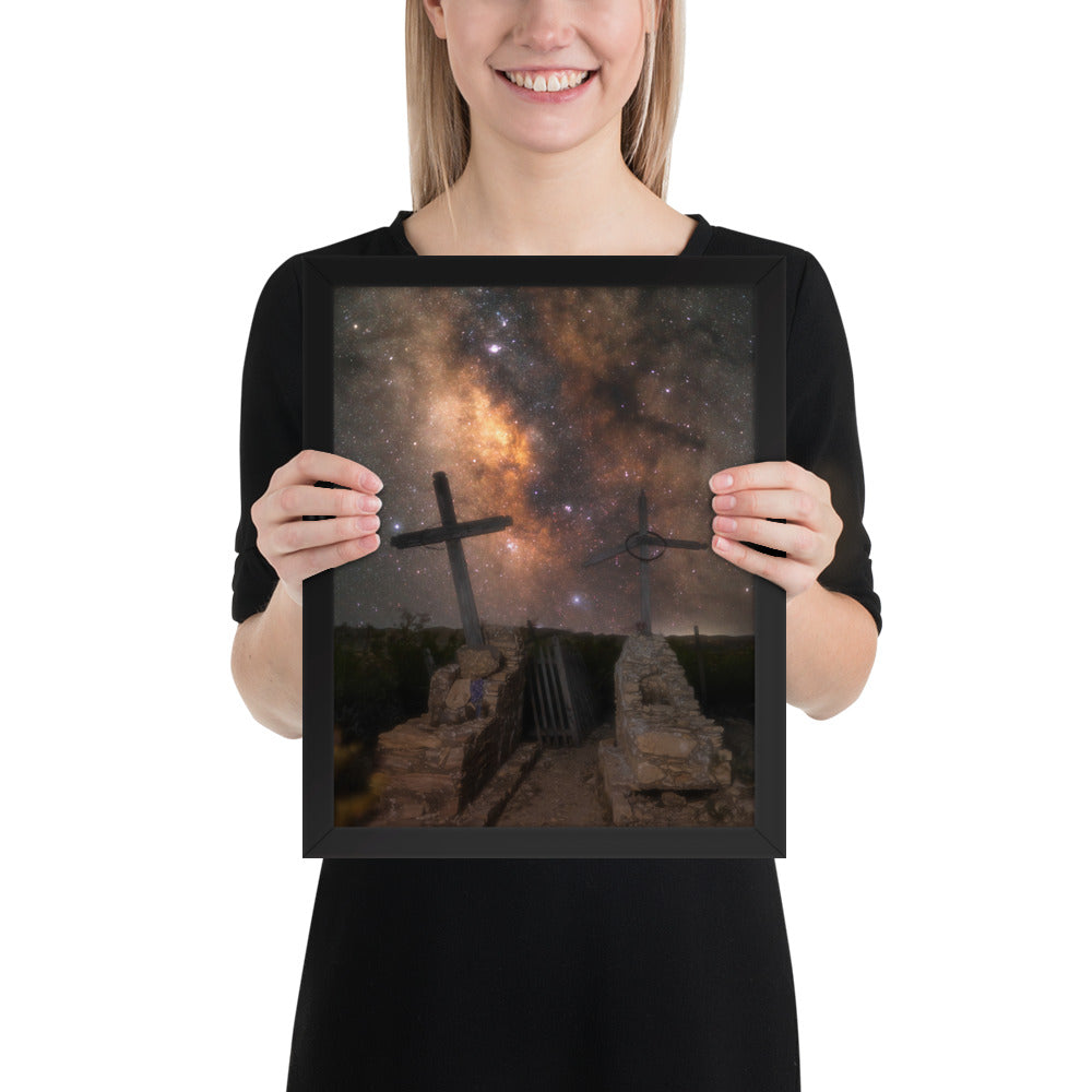 Terlingua Cemetery Milky Way Framed Luster