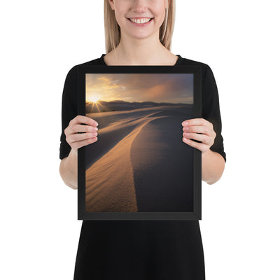 White Sands Sunset Framed Luster