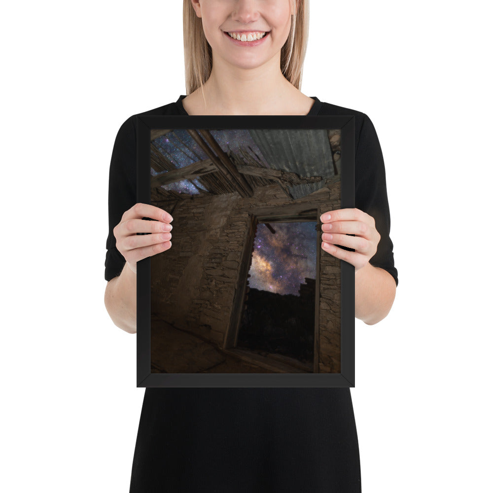 Terlingua Ruins Night Framed Luster
