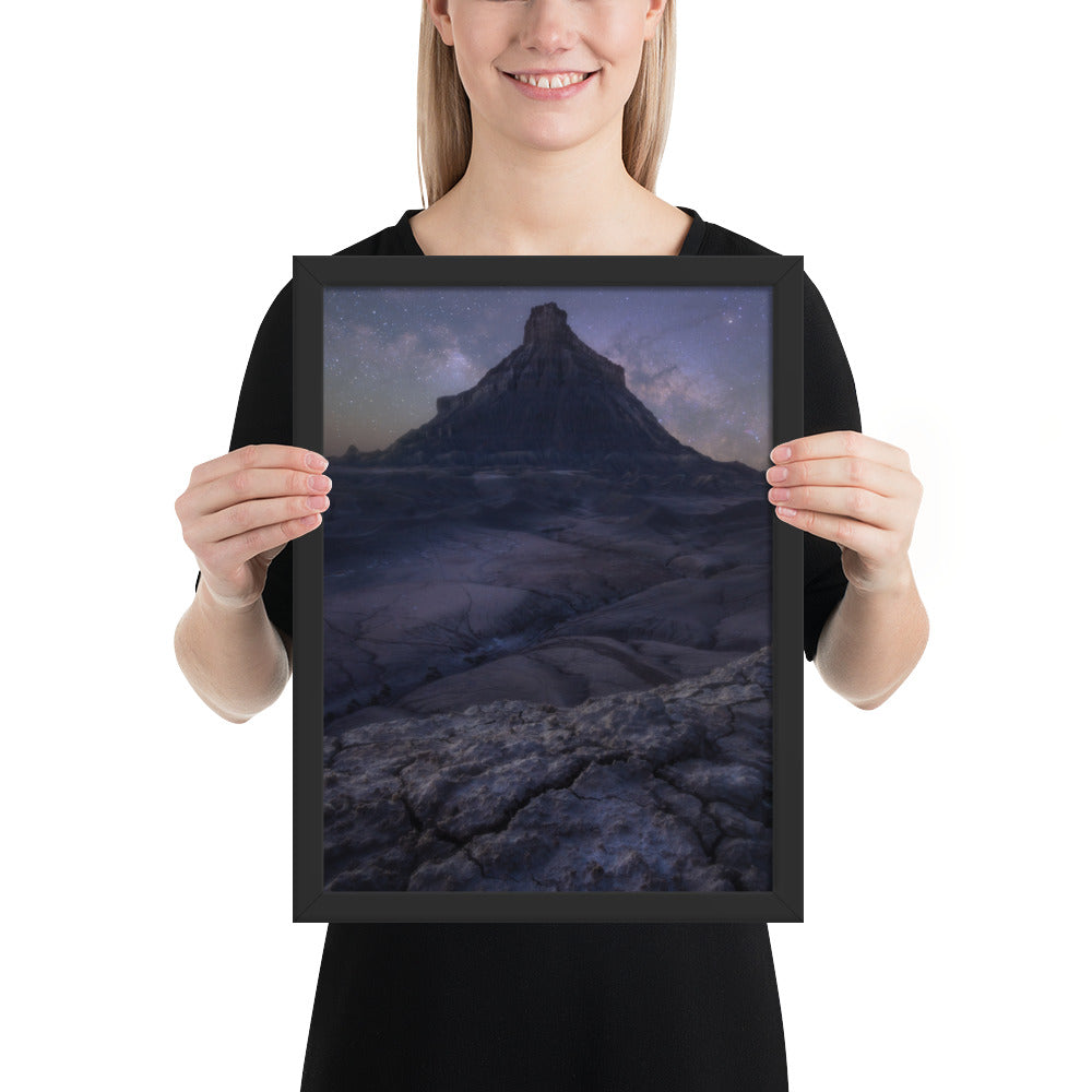 Factory Butte Night Framed Luster