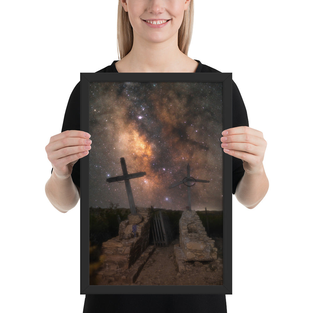 Terlingua Cemetery Milky Way Framed Luster