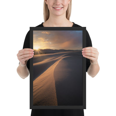 White Sands Sunset Framed Luster