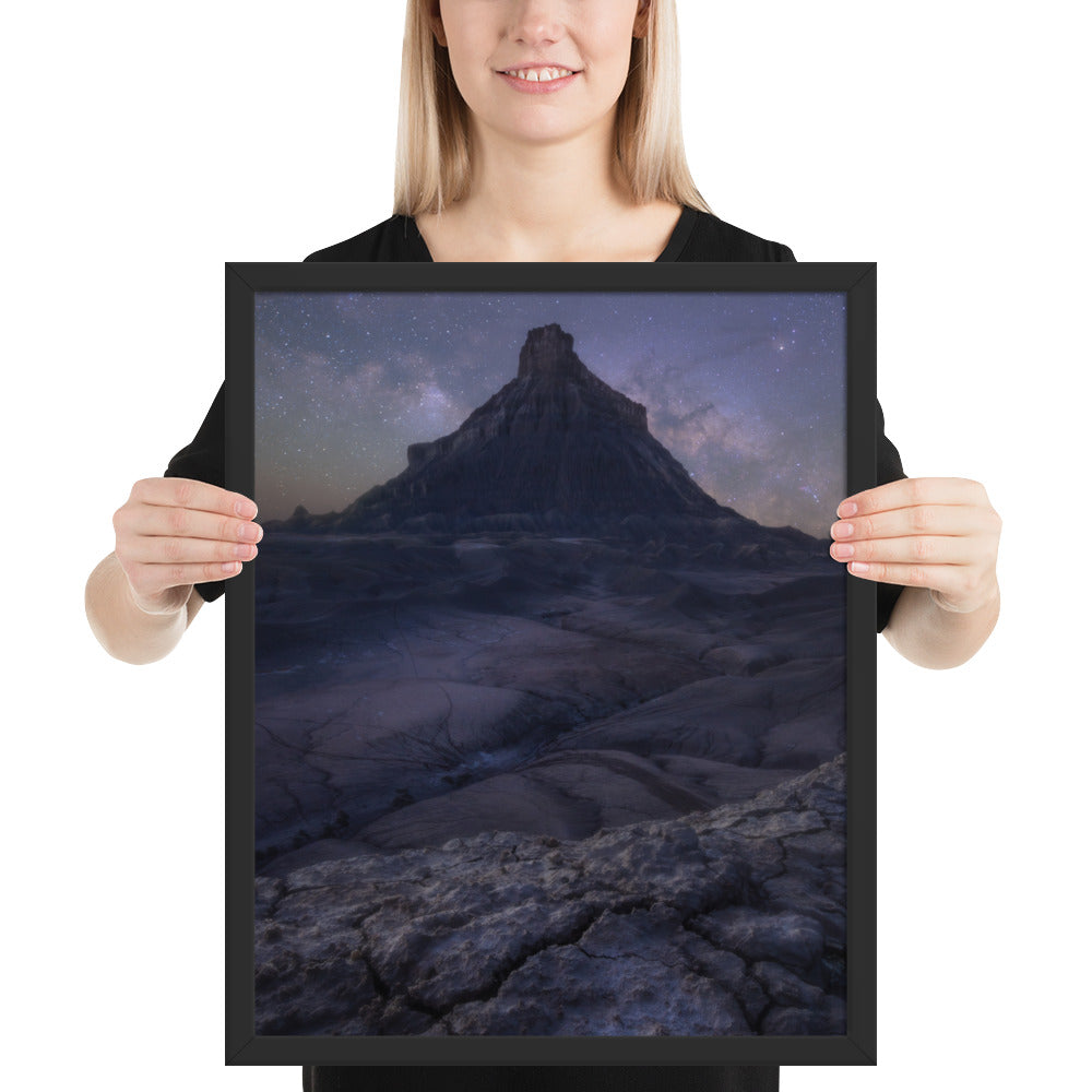 Factory Butte Night Framed Luster