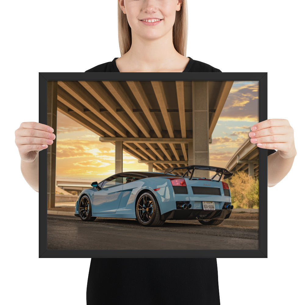 Lamborghini Gallardo Sunset Framed Luster
