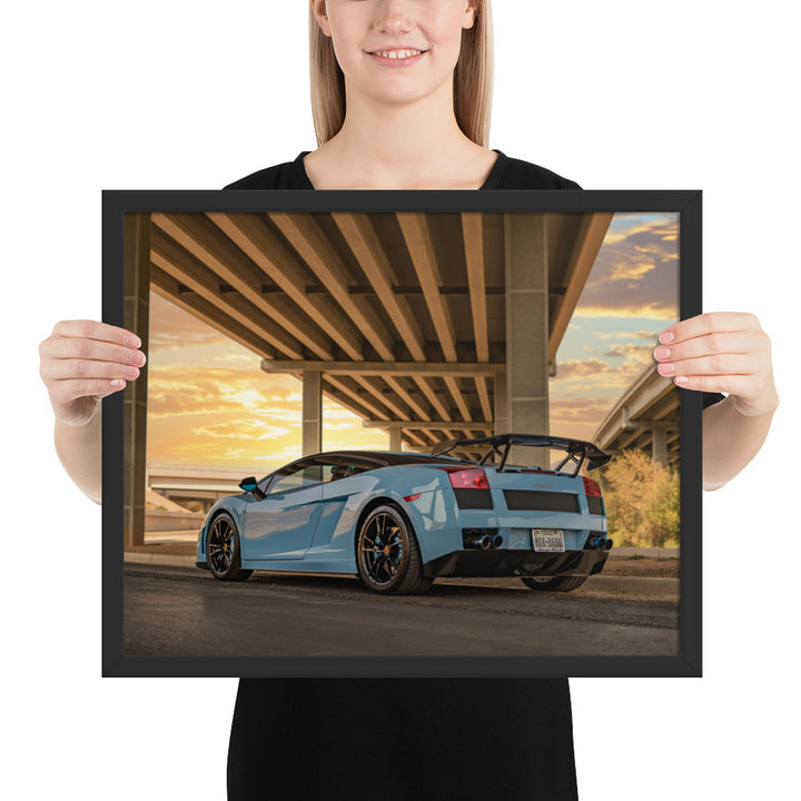 Lamborghini Gallardo Sunset Framed Luster